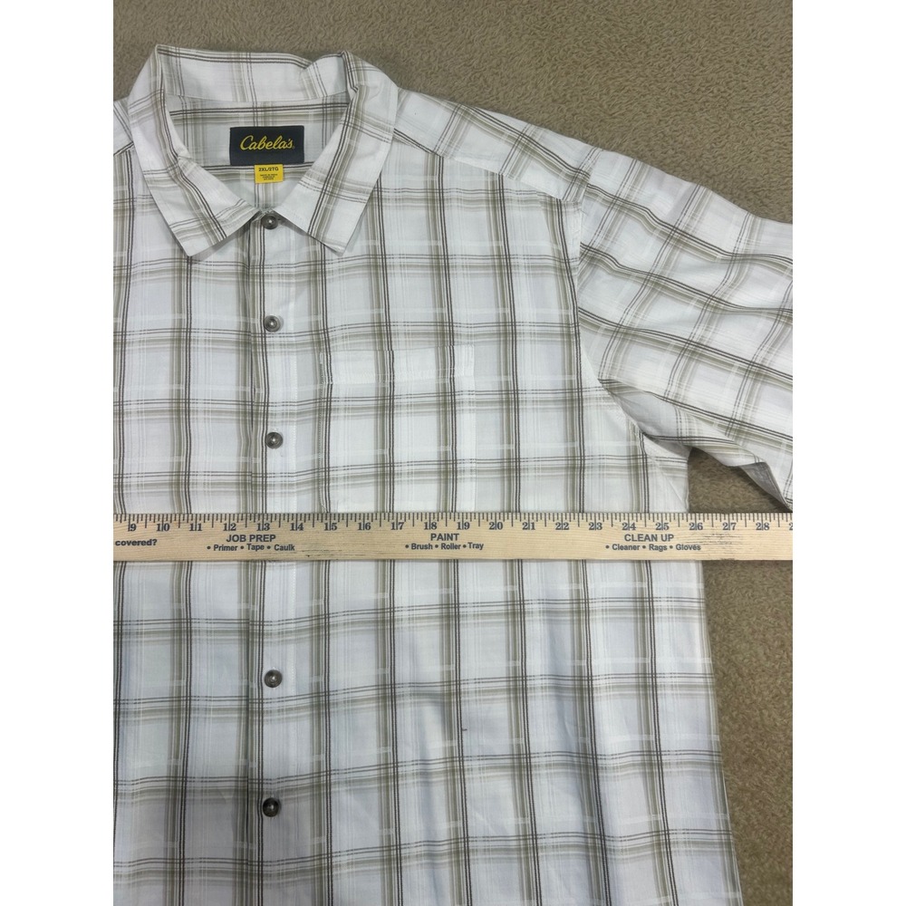 Cabelas Lot of 2 Mens 2XL Reg Plaid Short Sleeve Button‎ Up Shirt Casual Outdoor - Picture 9 of 12